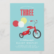 Tricylce Third Birthday Invitation