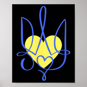 Trident Coat Of Arms Ukraine Gift Heart  Poster