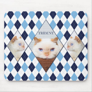 Trident the Cat Argyle Mouse Pad