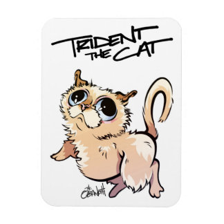 Trident the Cat Illustrated Magnet 01