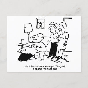 Tries to Keep in Shape Funny Postcard