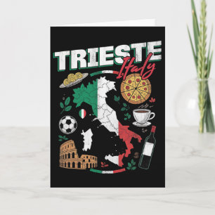 Trieste Italy Italia Italian Flag Map Souvenirs Card