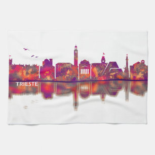 Trieste Italy Skyline Tea Towel