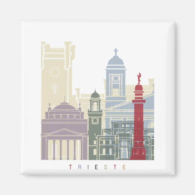 Trieste skyline poster magnet (Front)