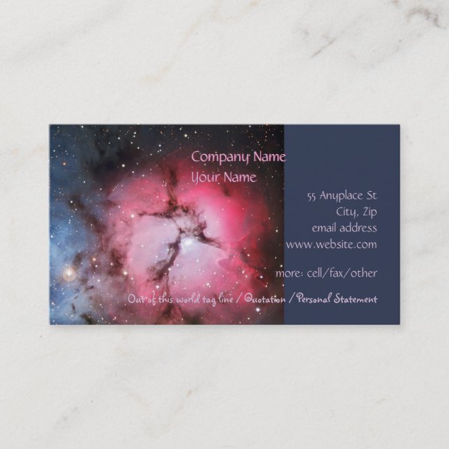 Trifid Nebula, Messier 16 - Pillars of Creation Business Card (Front)