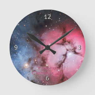 Trifid Nebula, Messier 16 - Pillars of Creation Round Clock