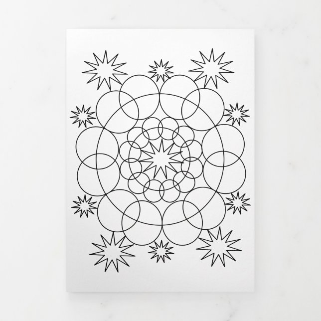 Trifold Card - Mandala Booklet to Colour (Cover)