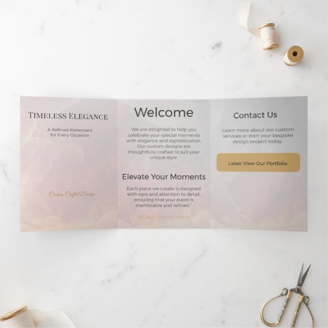Trifold Card Minimalist Elegant Neutral Design (Inside)