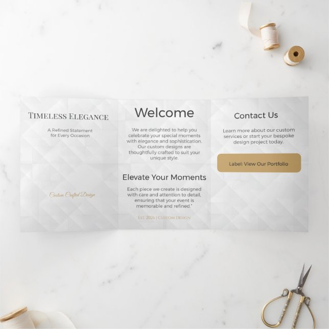 Trifold Card Minimalist Elegant Neutral Design (Inside)
