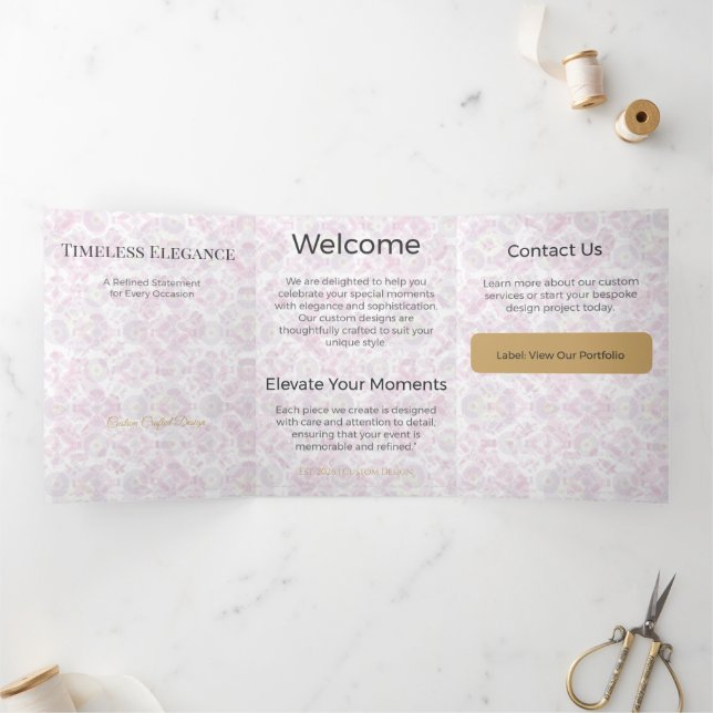 Trifold Card Minimalist Elegant Neutral Design (Inside)