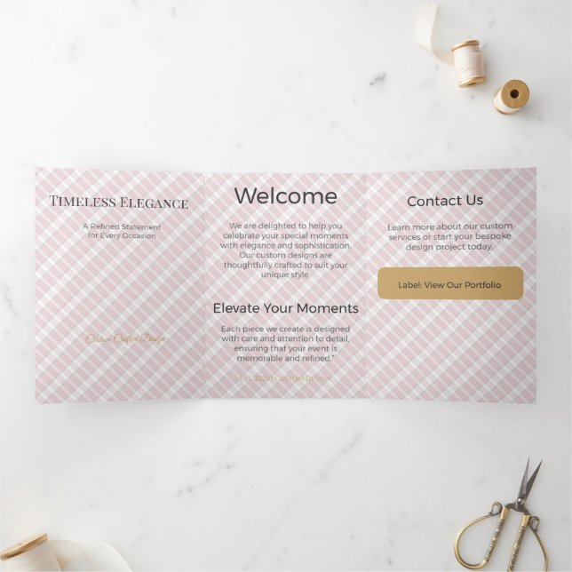 Trifold Card Minimalist Elegant Neutral Design (Inside)