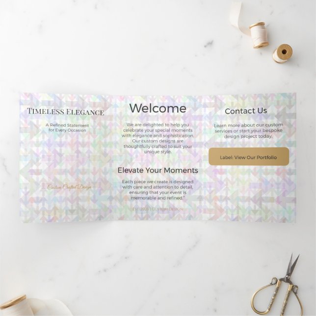 Trifold Card Minimalist Elegant Neutral Design (Inside)