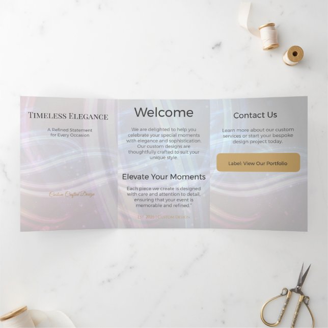 Trifold Card Minimalist Elegant Neutral Design (Inside)