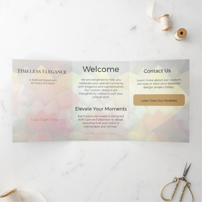 Trifold Card Minimalist Elegant Neutral Design (Inside)