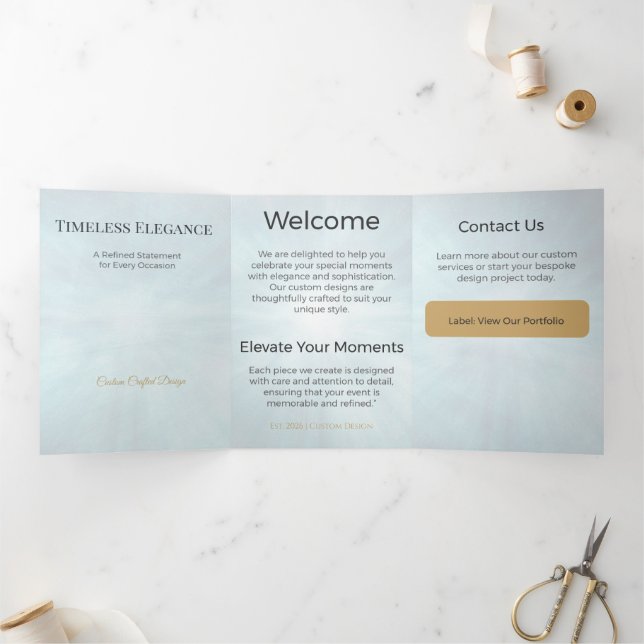 Trifold Card Minimalist Elegant Neutral Design (Inside)