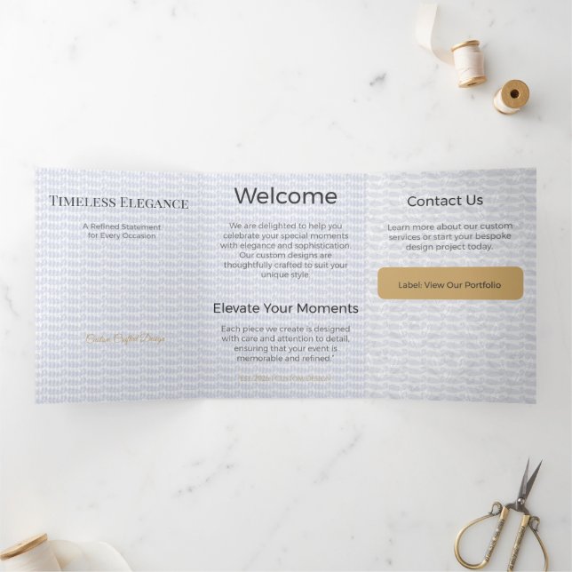 Trifold Card Minimalist Elegant Neutral Design (Inside)