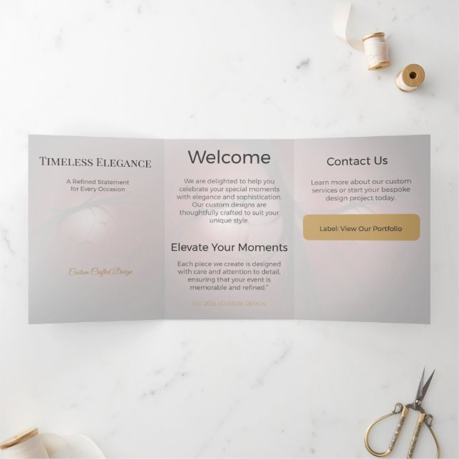 Trifold Card Minimalist Elegant Neutral Design (Inside)