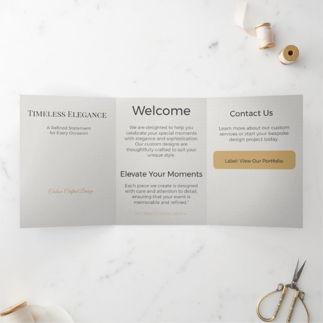 Trifold Card Minimalist Elegant Neutral Design (Inside)