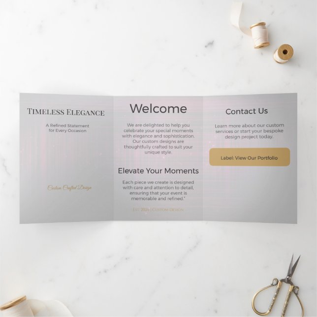 Trifold Card Minimalist Elegant Neutral Design (Inside)