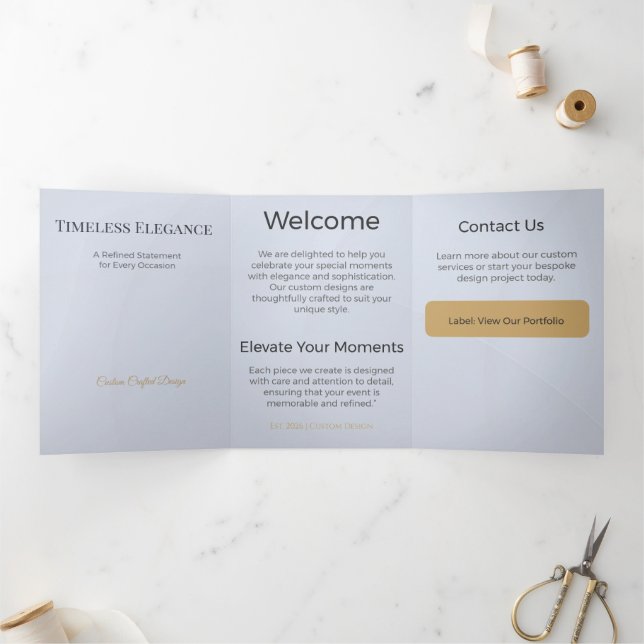 Trifold Card Minimalist Elegant Neutral Design (Inside)