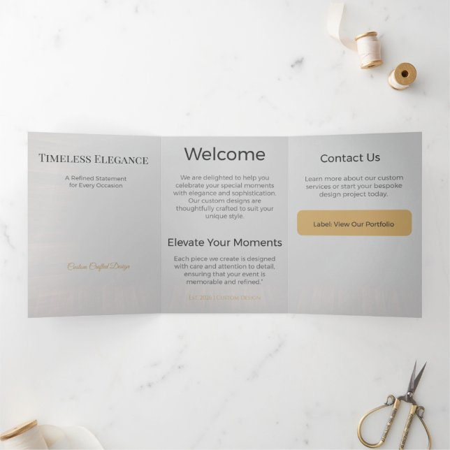 Trifold Card Minimalist Elegant Neutral Design (Inside)