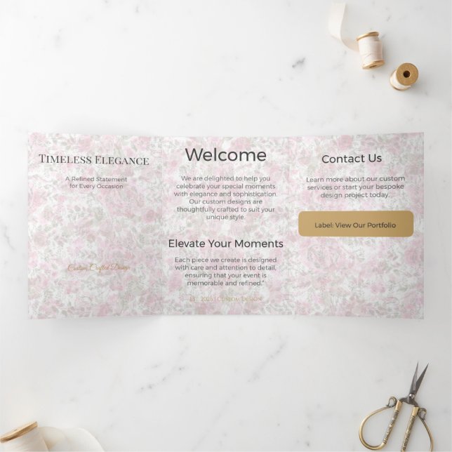 Trifold Card Minimalist Elegant Neutral Design (Inside)