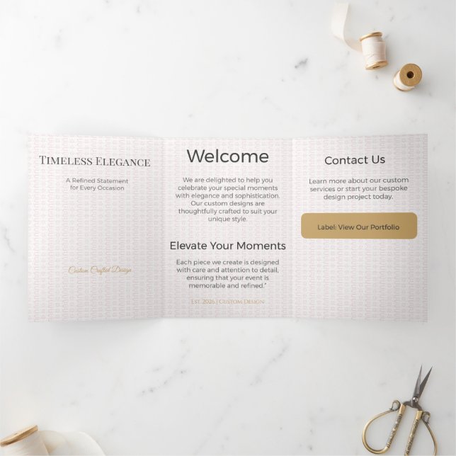 Trifold Card Minimalist Elegant Neutral Design (Inside)