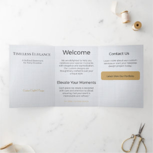 Trifold Card Minimalist Elegant Neutral Design
