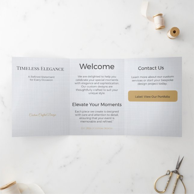 Trifold Card Minimalist Elegant Neutral Design (Inside)