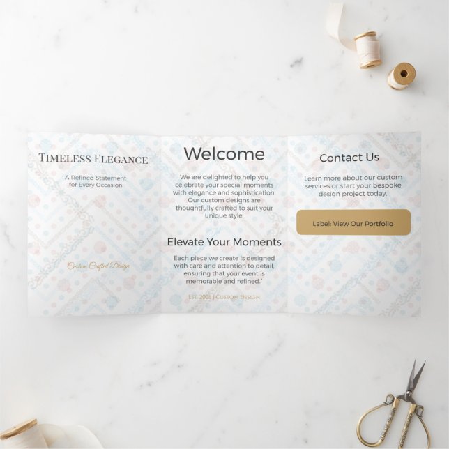 Trifold Card Minimalist Elegant Neutral Design (Inside)