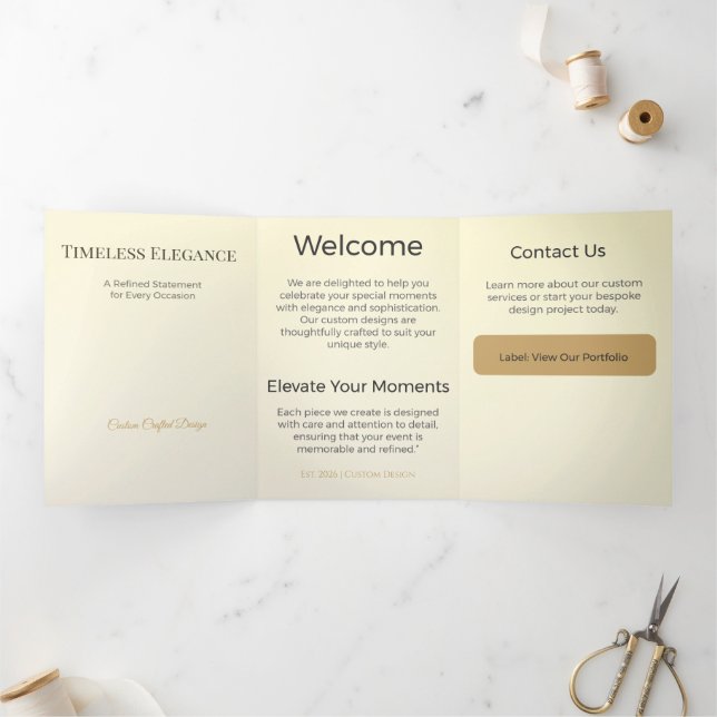 Trifold Card Minimalist Elegant Neutral Design (Inside)