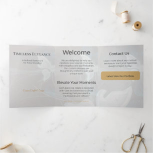 Trifold Card Minimalist Elegant Neutral Design