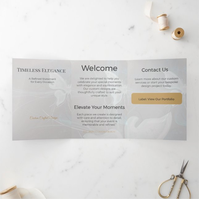 Trifold Card Minimalist Elegant Neutral Design (Inside)