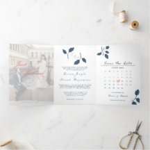 Trifold Letter Fold Wedding Invitation