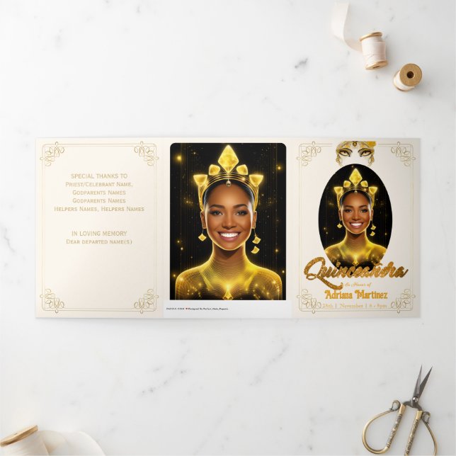 Trifold Quinceañera Program (Outside)