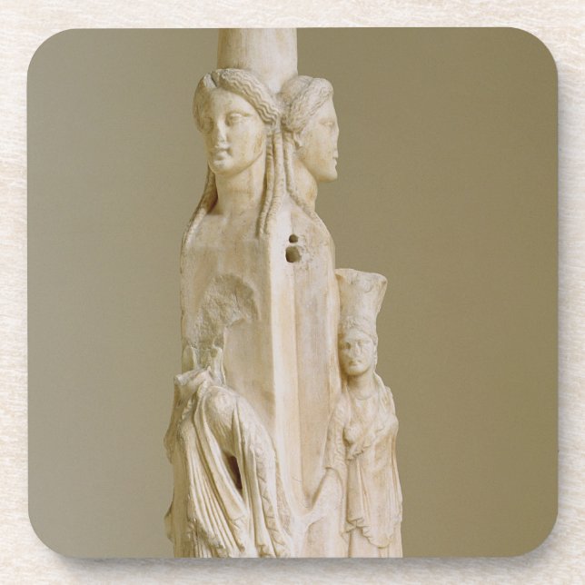 Triform Herm of Hecate, Marble sculpture, Attic pe Coaster (Front)