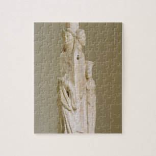 Triform Herm of Hecate, Marble sculpture, Attic pe Jigsaw Puzzle
