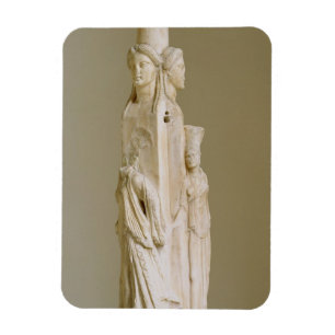 Triform Herm of Hecate, Marble sculpture, Attic pe Magnet