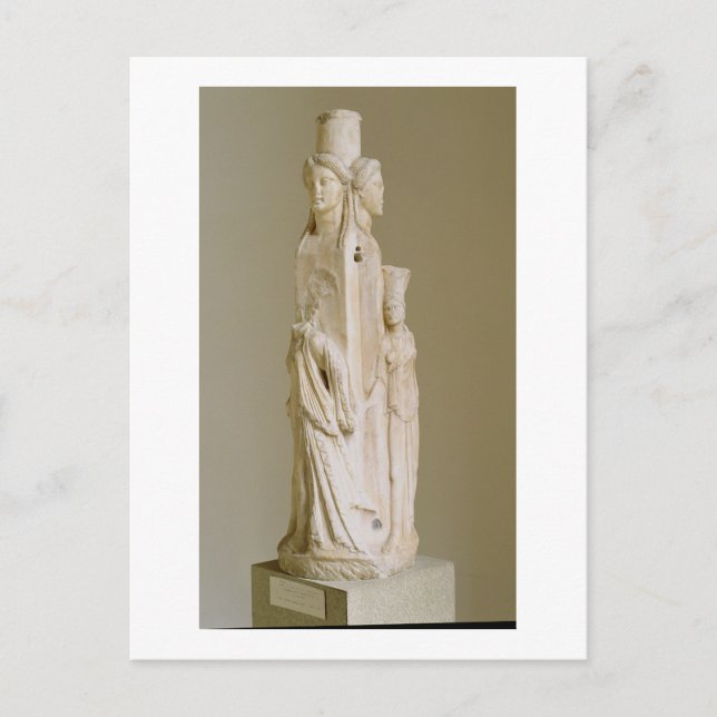 Triform Herm of Hecate, Marble sculpture, Attic pe Postcard (Front)