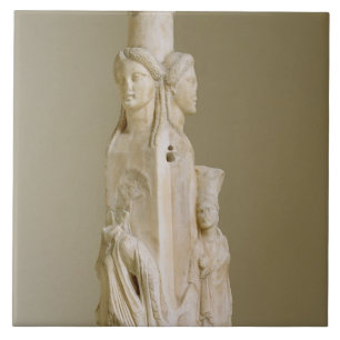 Triform Herm of Hecate, Marble sculpture, Attic pe Tile