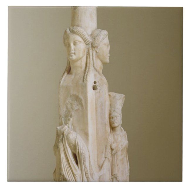 Triform Herm of Hecate, Marble sculpture, Attic pe Tile (Front)