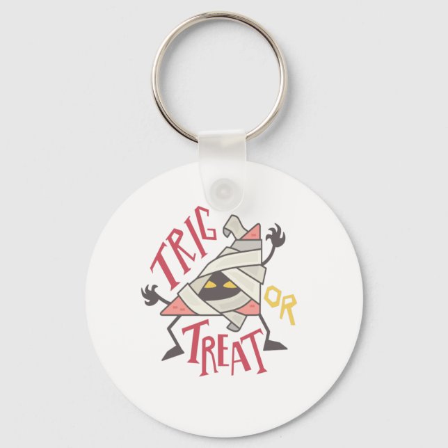 Trig or Treat Math Halloween Key Ring (Front)
