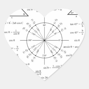 Trig & Triangles Heart Sticker