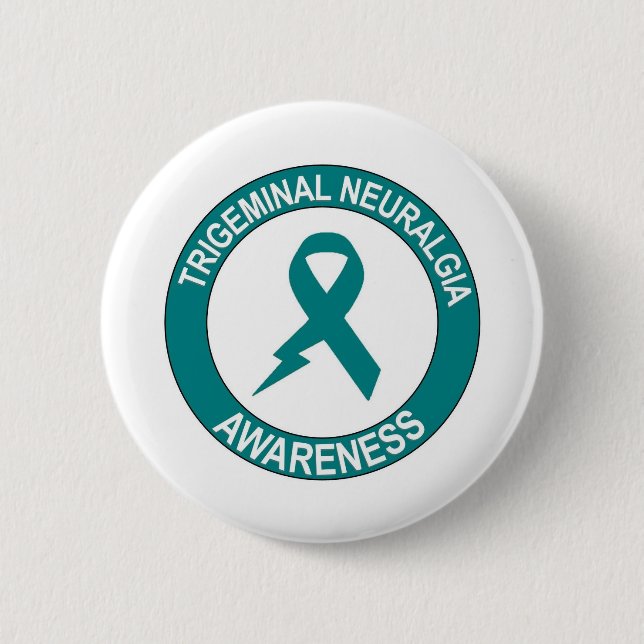 Trigeminal Neuralgia Bolt Ribbon 6 Cm Round Badge (Front)