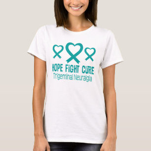 Trigeminal Neuralgia TN Teal Heart Ribbon T-shirt