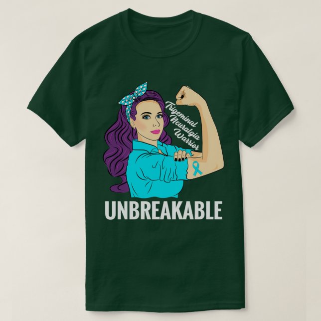 Trigeminal Neuralgia Warrior Unbreakable Awareness T-Shirt (Design Front)