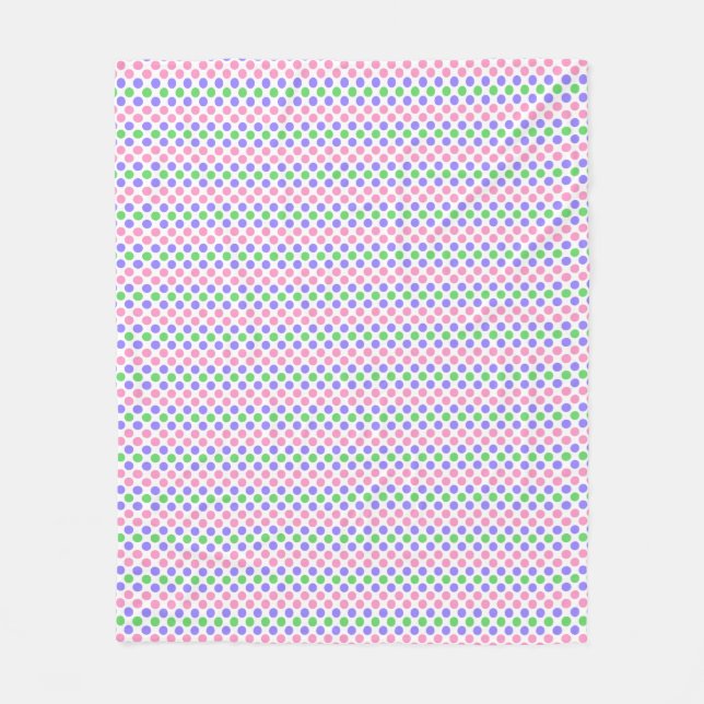 Trigender Pride Flag Colours Polkadots Fleece Blanket (Front)