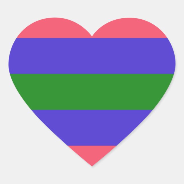 Trigender Pride Flag Heart Sticker (Front)