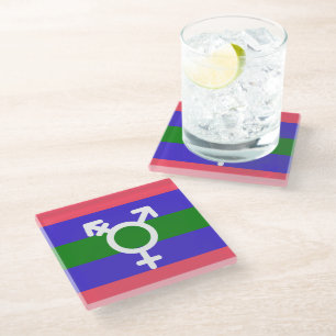 Trigender Pride Glass Coaster