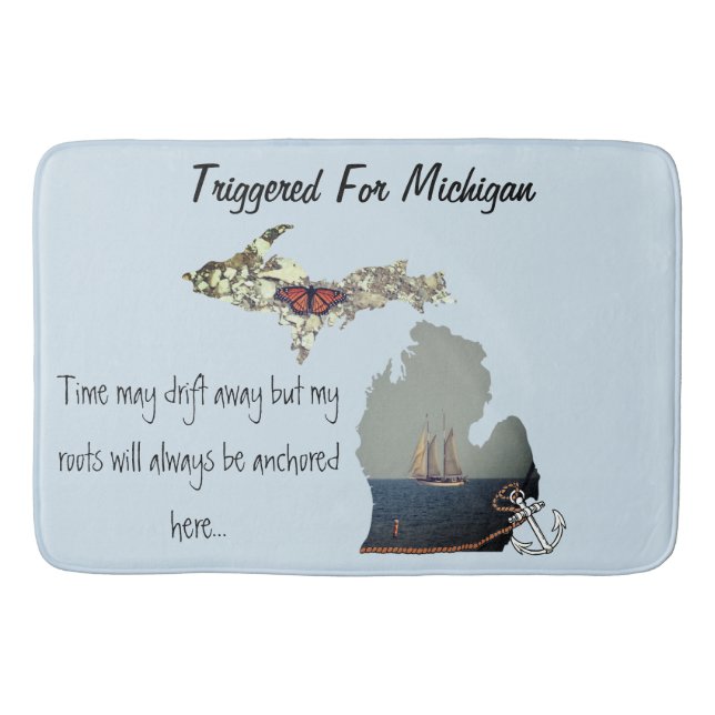 Triggered For Michigan Bath Mat (Front)